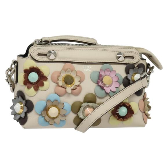 FENDI By The Way Hand Bag Leather Beige Gold - Picture 1 of 12